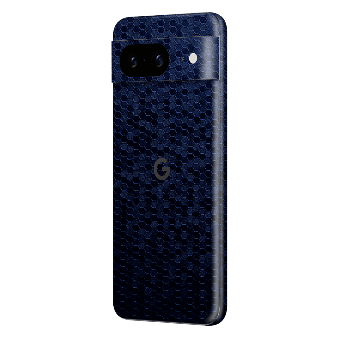 Google Pixel 8 (2023) Luxuria Navy Blue Honeycomb 3D Textured Skin Wrap Decal Cover Protector by EasySkinz | EasySkinz.com