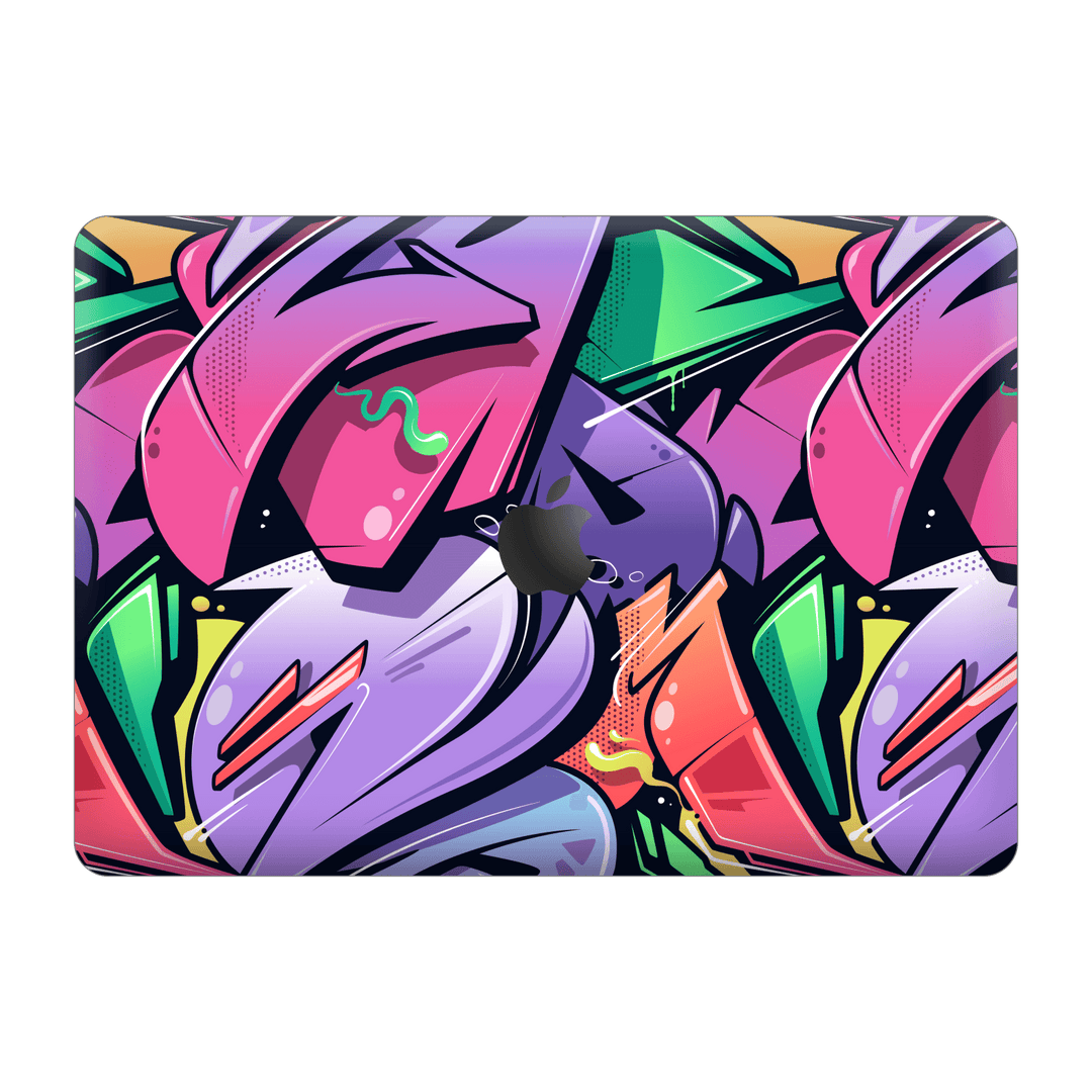 MacBook PRO 16" (2019) Print Printed Custom SIGNATURE Japanese Style Pop Art Graffiti Pop Culture Purple Pink Yellow Green Skin, Wrap, Decal, Protector, Cover by EasySkinz | EasySkinz.com