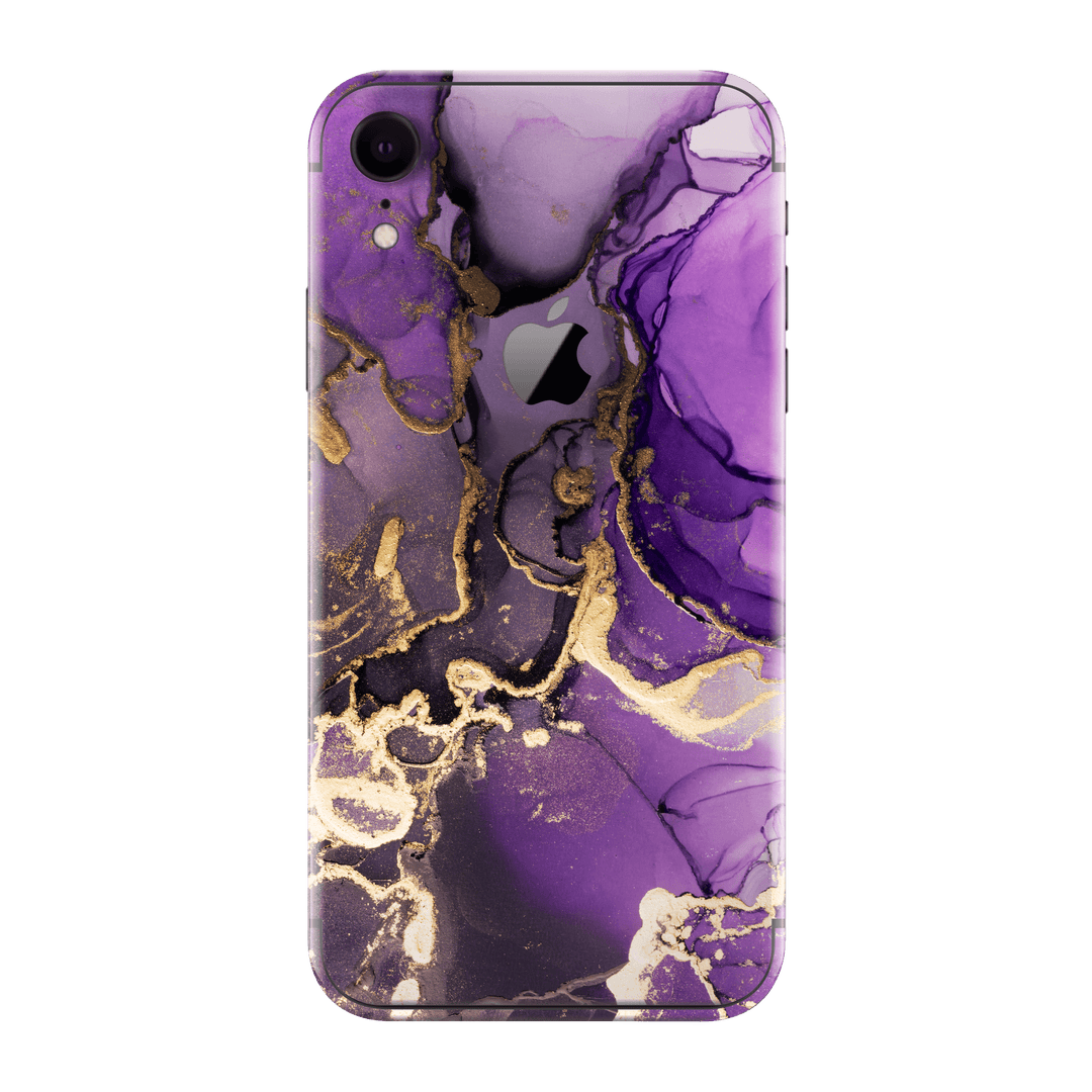 iPhone XR Print Printed Custom SIGNATURE AGATE GEODE Purple-Gold Skin Wrap Sticker Decal Cover Protector by EasySkinz | EasySkinz.com