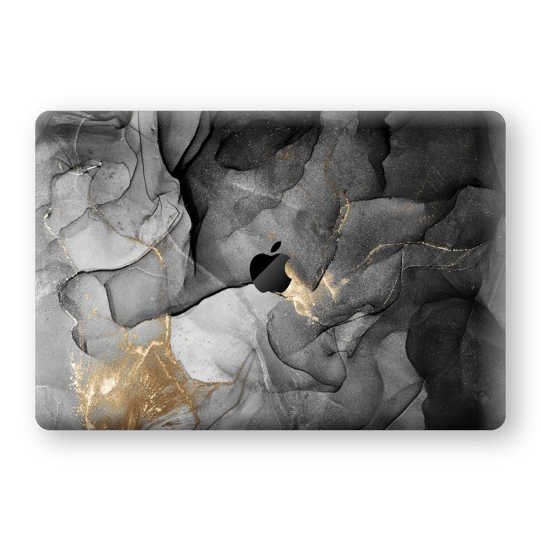 MacBook PRO 16" (2019) Print Printed Custom Signature AGATE GEODE Graphite-Gold Skin Wrap Cover Decal Protector by EasySkinz