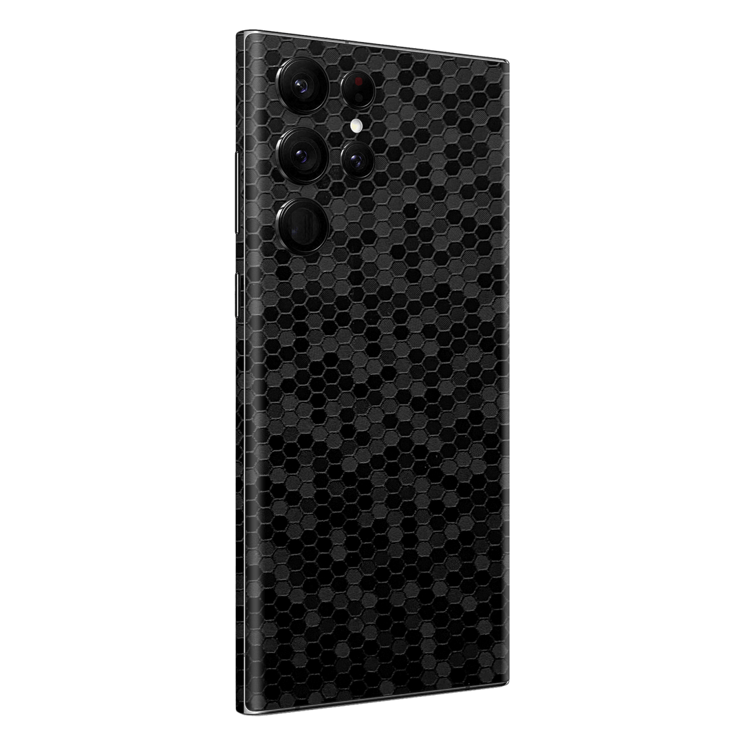Samsung Galaxy S23 ULTRA Luxuria Black Honeycomb 3D Textured Skin Wrap Decal Cover Protector by EasySkinz | EasySkinz.com