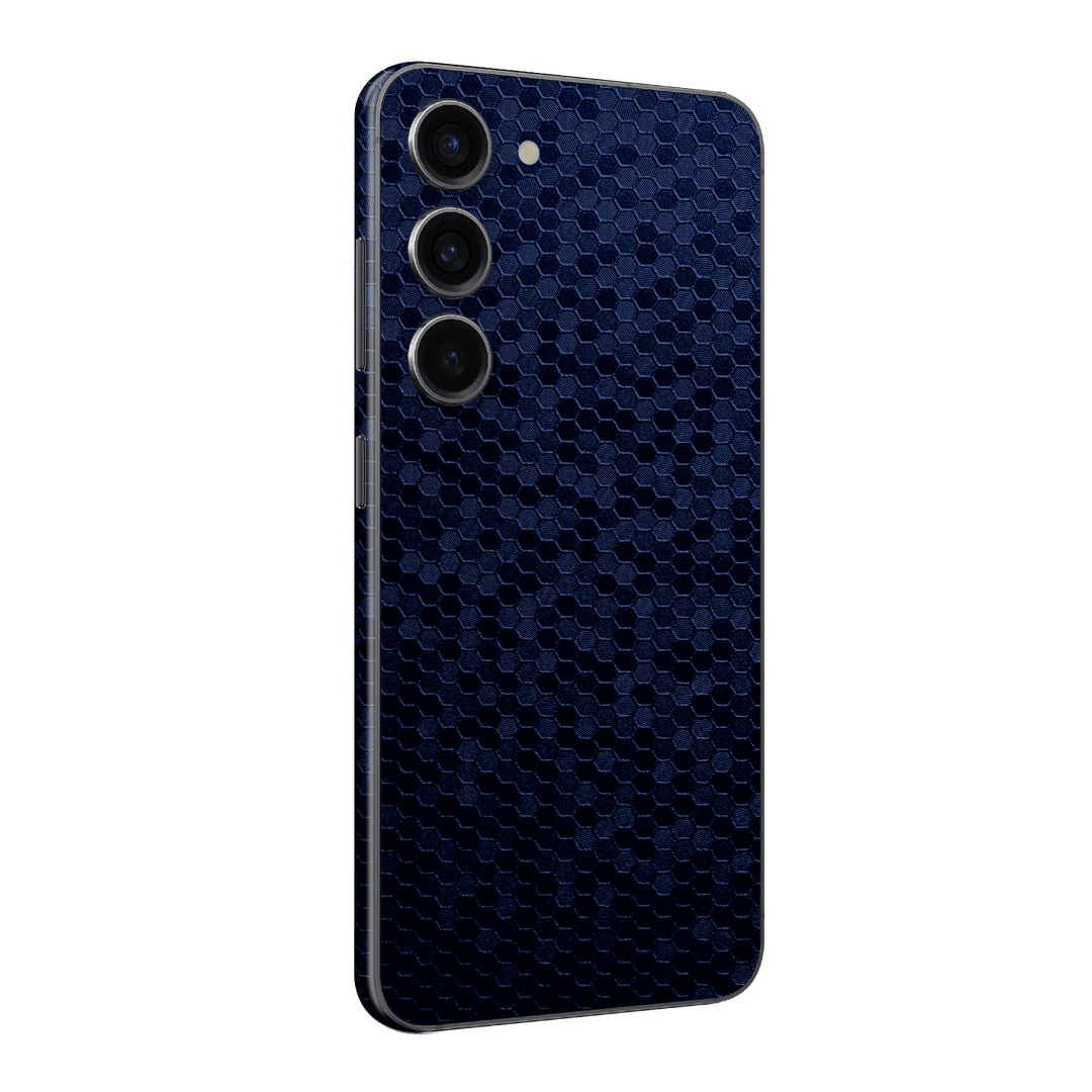 Samsung Galaxy S23+ PLUS Luxuria Navy Blue Honeycomb 3D Textured Skin Wrap Decal Cover Protector by EasySkinz | EasySkinz.com