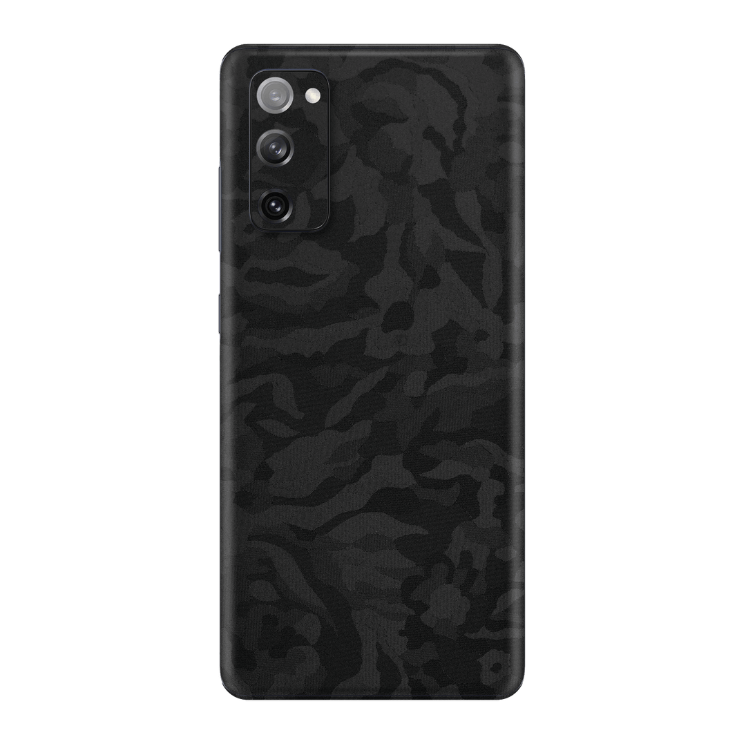 Samung Galaxy S20 FE Luxuria Black 3D Textured Camo Camouflage Skin Wrap Decal Protector | EasySkinz