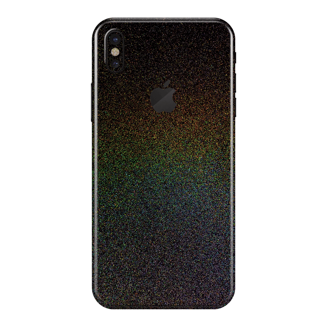 iPhone X Glossy GALAXY Black Milky Way Rainbow Sparkling Metallic Skin Wrap Sticker Decal Cover Protector by EasySkinz