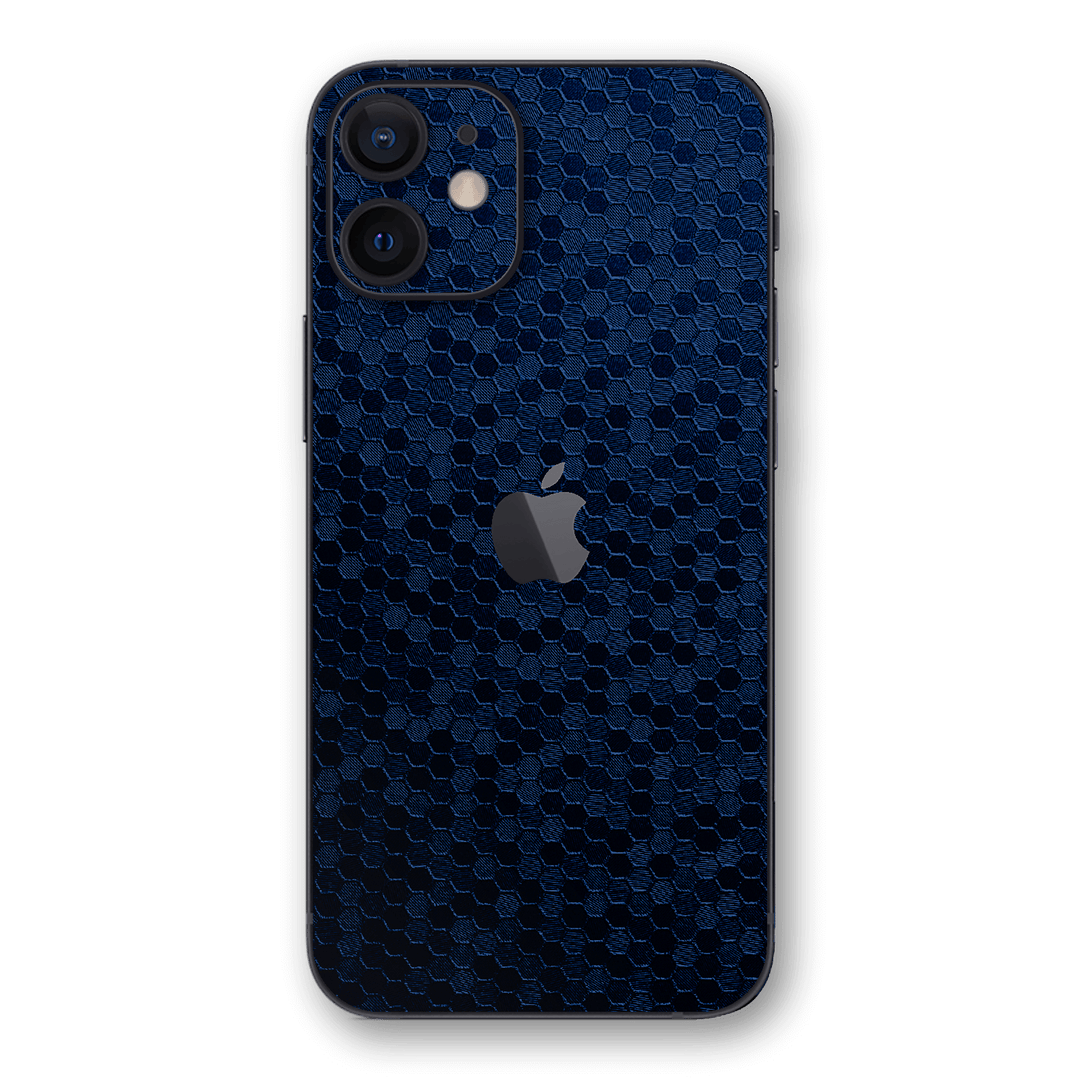iPhone 12 Navy Blue Honeycomb 3D Textured Skin Wrap Sticker Decal Cover Protector by EasySkinz
